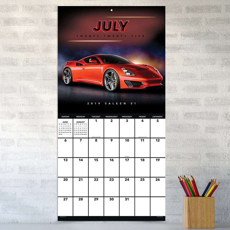 2025 Dream Cars Wall Calendar