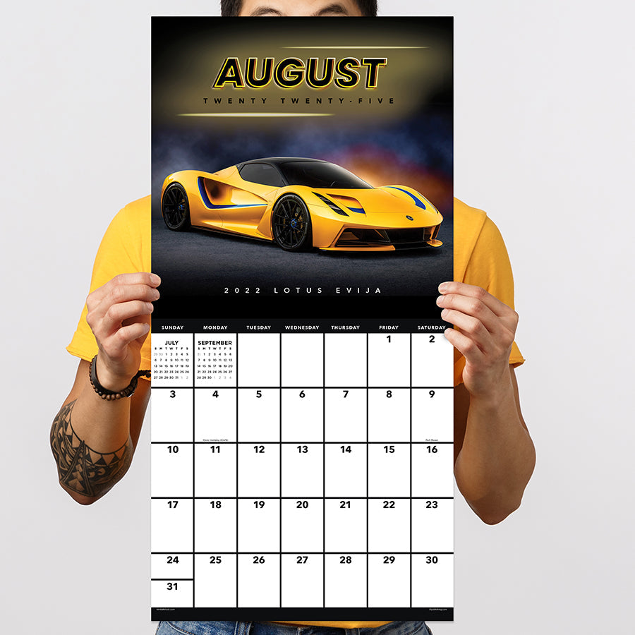 2025 Dream Cars Wall Calendar