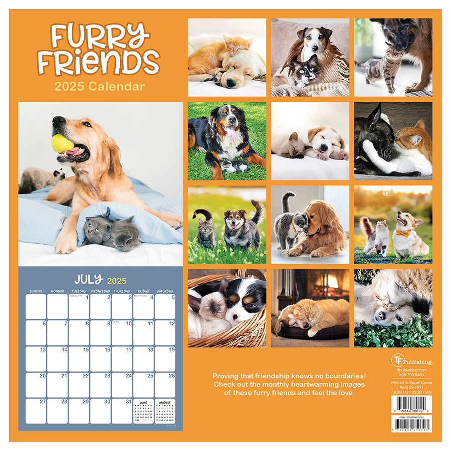 2025 Furry Friends Wall Calendar