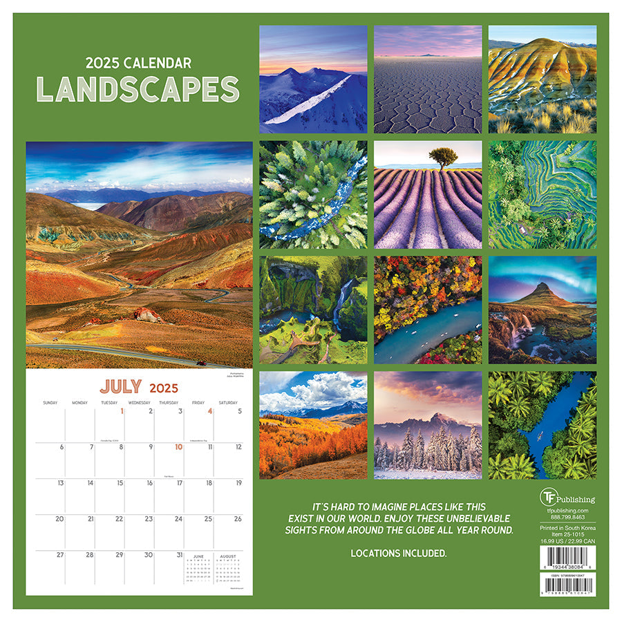 2025 Landscapes Wall Calendar