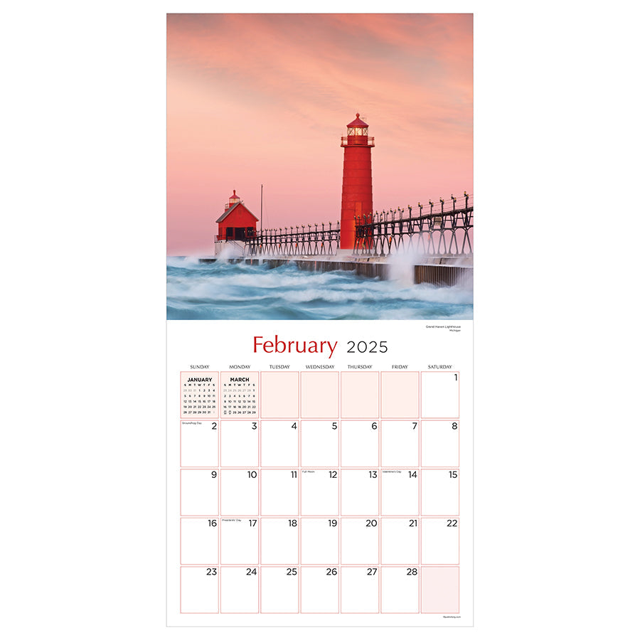 2025 Lighthouses Wall Calendar