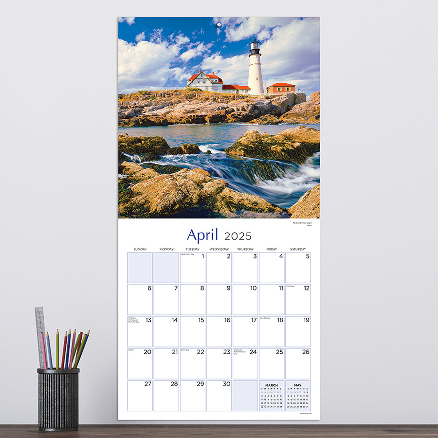 2025 Lighthouses Wall Calendar