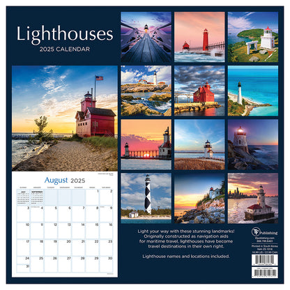 2025 Lighthouses Wall Calendar