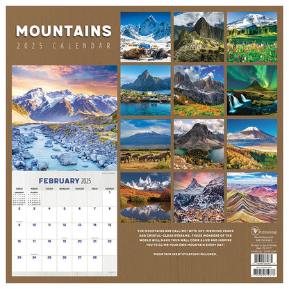 2025 Mountains Wall Calendar