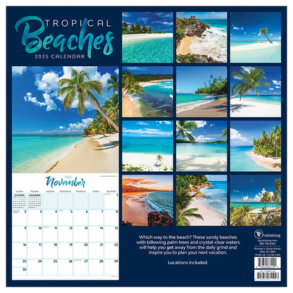 2025 Tropical Beaches Wall Calendar