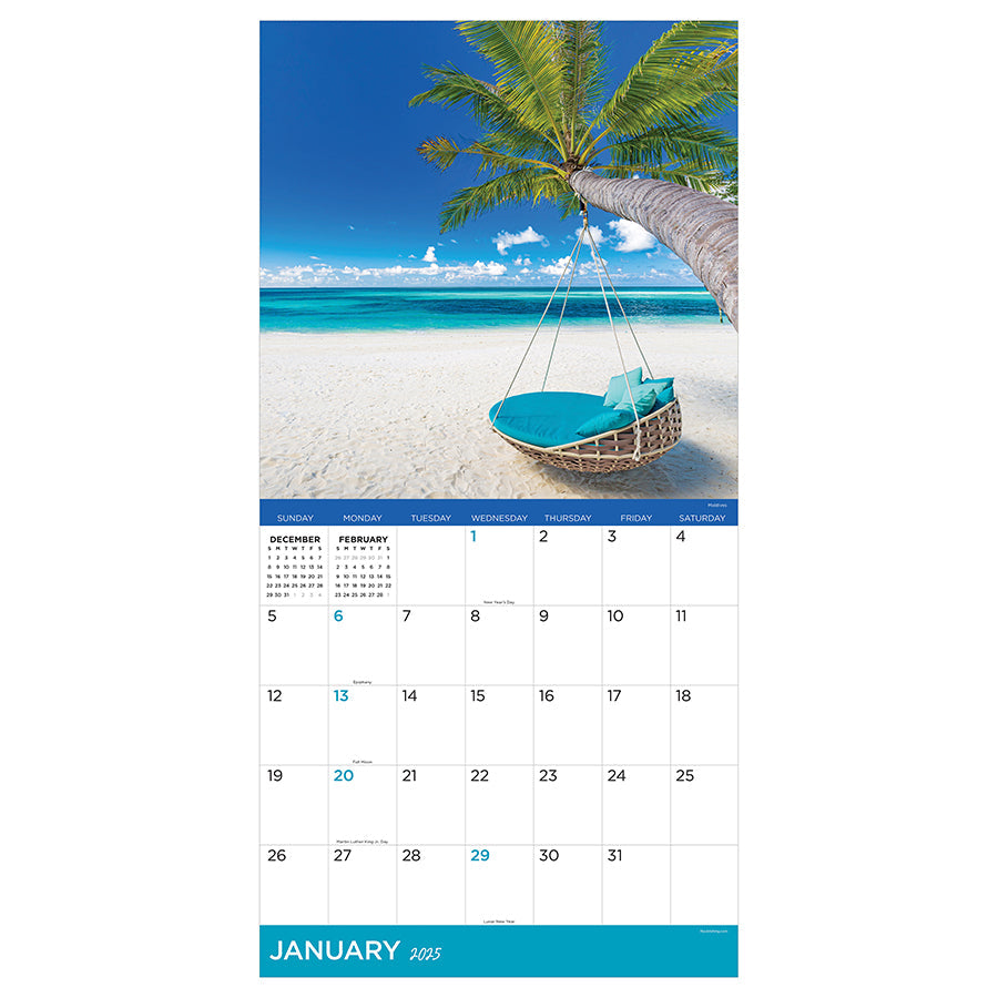 2025 Tropical Escapes Wall Calendar