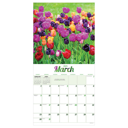 2025 Flowers Wall Calendar