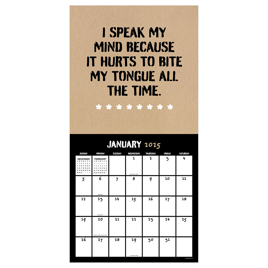 2025 Anti-Affirmations Wall Calendar