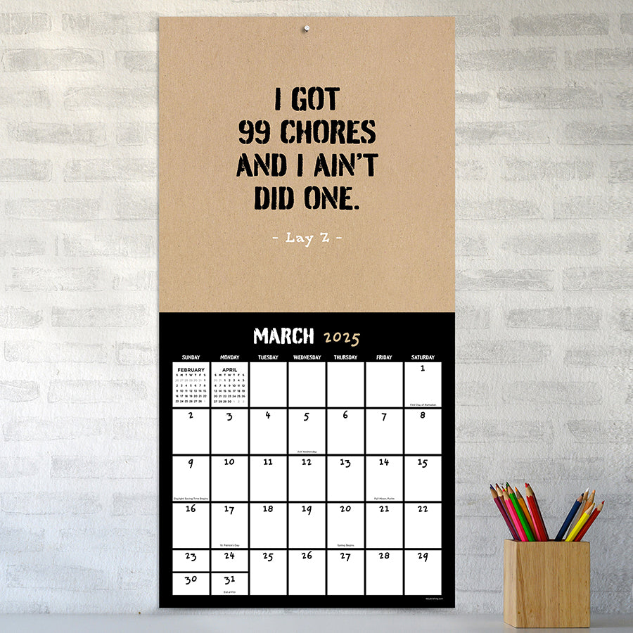 2025 Anti-Affirmations Wall Calendar