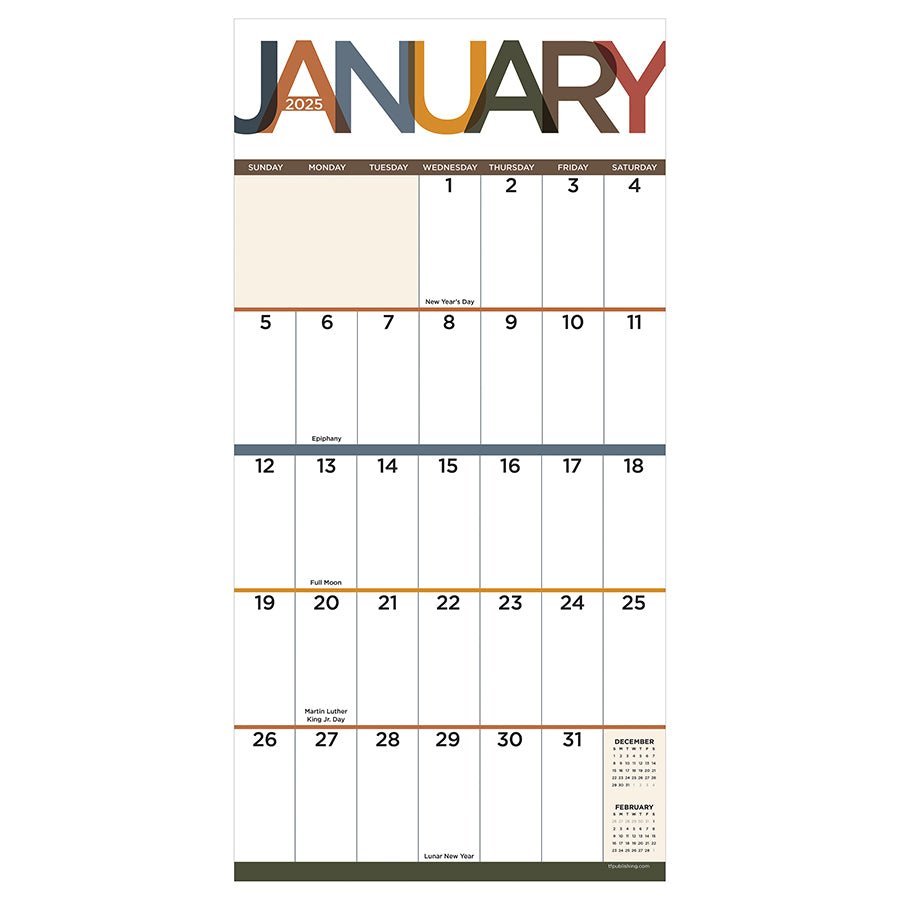 2025 Big Print Wall Calendar