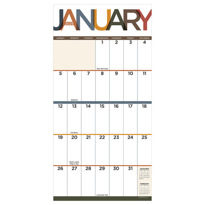 2025 Big Print Wall Calendar