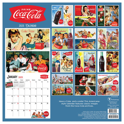 2025 Coca-Cola: Vintage Nostalgia Wall Calendar