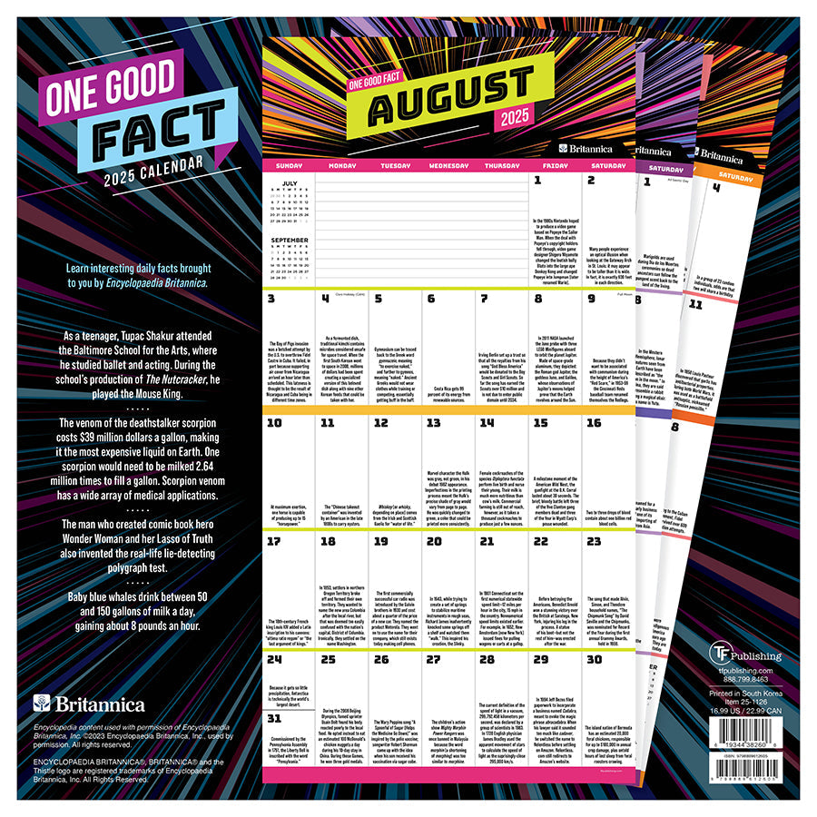 2025 One Good Fact Wall Calendar