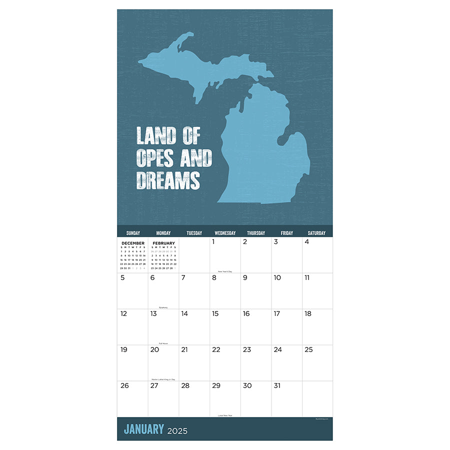 2025 Home: Michigan Wall Calendar