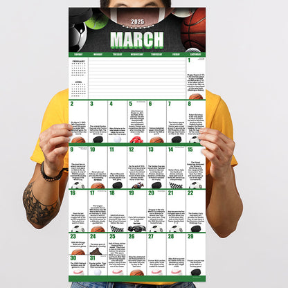 2025 Sports Facts & Trivia Wall Calendar