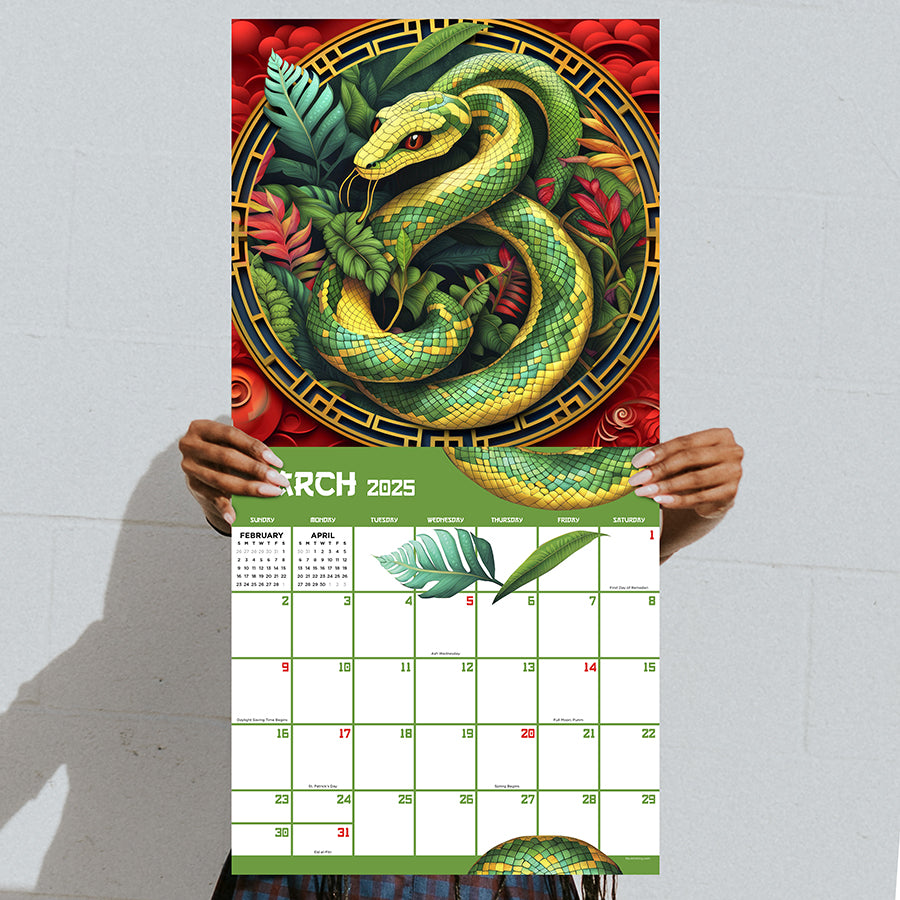 2025 Year of the Snake Wall Calendar