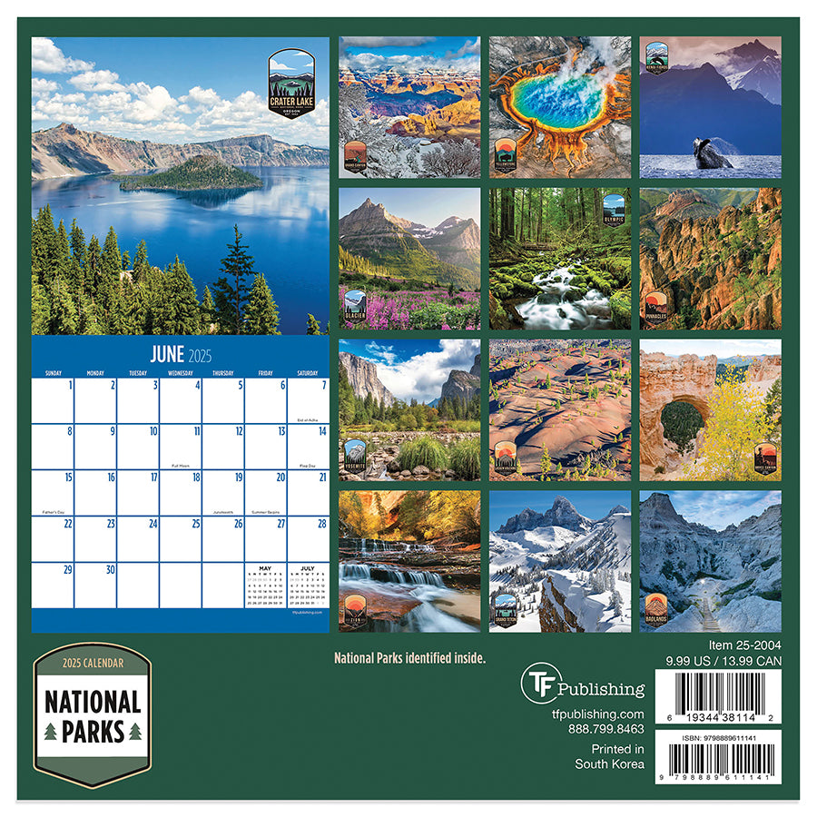 2025 National Parks Mini Calendar