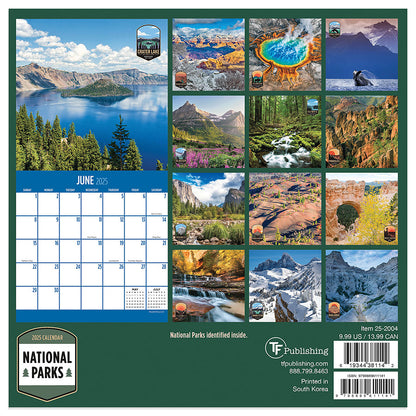 2025 National Parks Mini Calendar