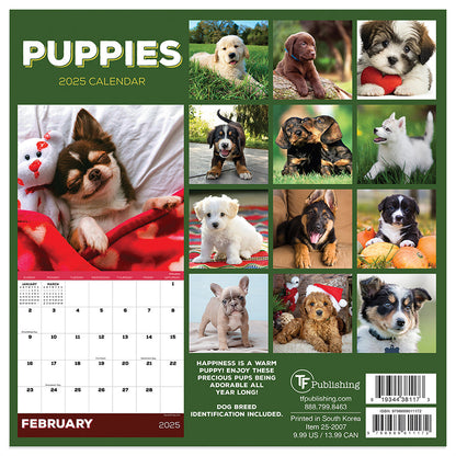 2025 Puppies Mini Calendar