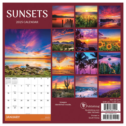 2025 Sunsets Mini Calendar