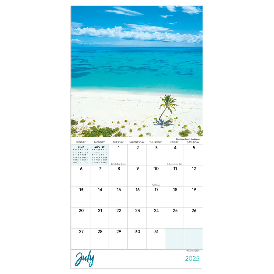 2025 Tropical Beaches Mini Calendar