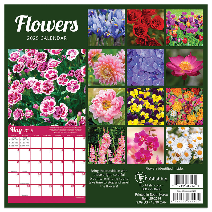 2025 Flowers Mini Calendar