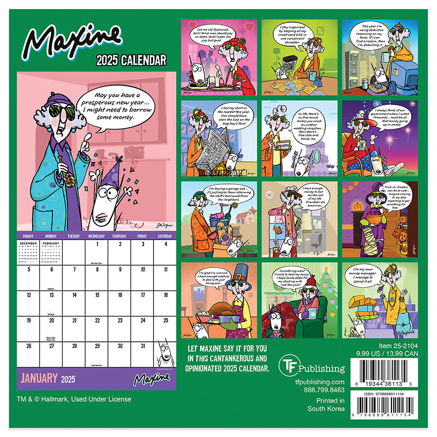 2025 Maxine Mini Calendar