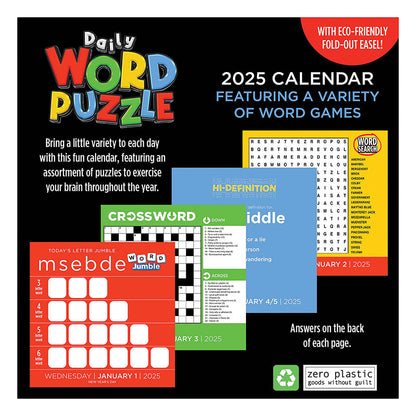 2025 Daily Word Puzzle Daily Desktop Calendar