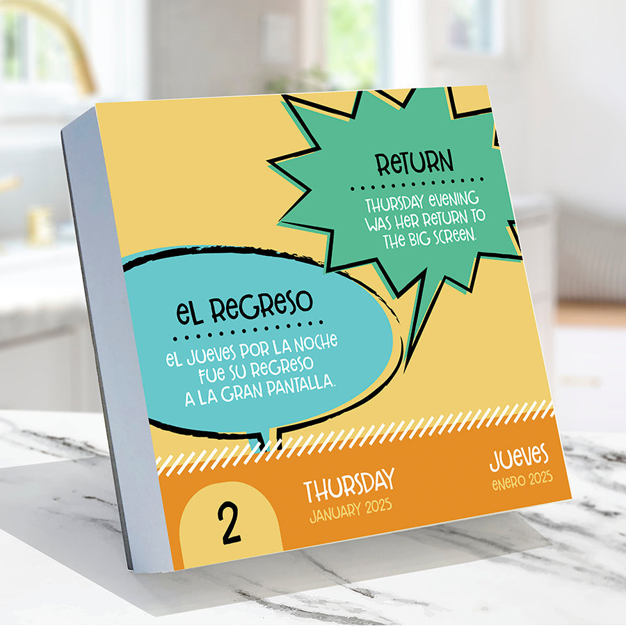 2025 Spanish Words Daily Desktop Calendar