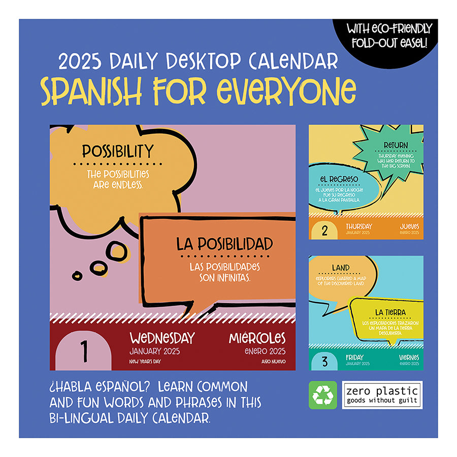 2025 Spanish Words Daily Desktop Calendar