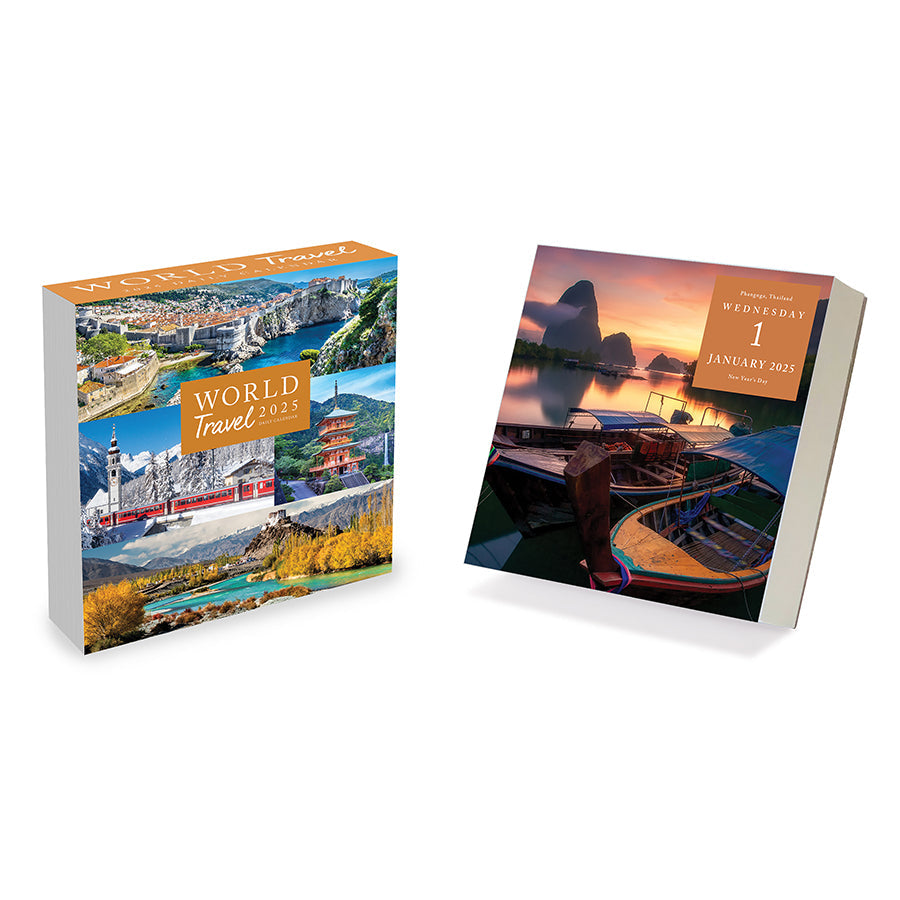 2025 World Travel Daily Desktop Calendar