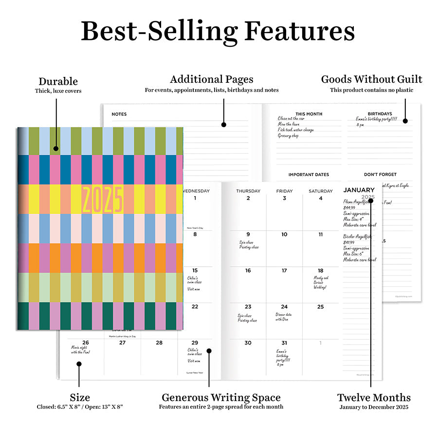 2025 Color Stacks Medium Monthly Planner