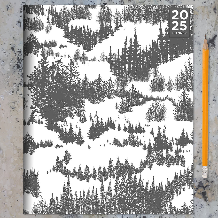 2025 Grey Forest Medium Monthly Planner