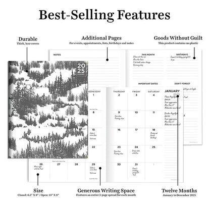 2025 Grey Forest Medium Monthly Planner