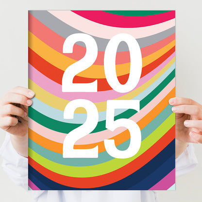 2025 Color Swoops Large Monthly Planner