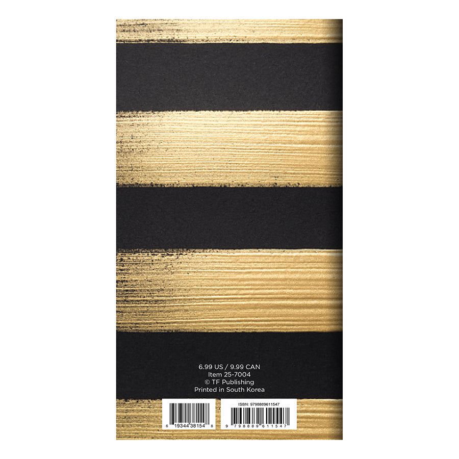 2025-2026 Black and Gold Small Monthly Pocket Planner