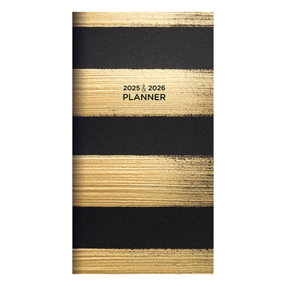 2025-2026 Black and Gold Small Monthly Pocket Planner