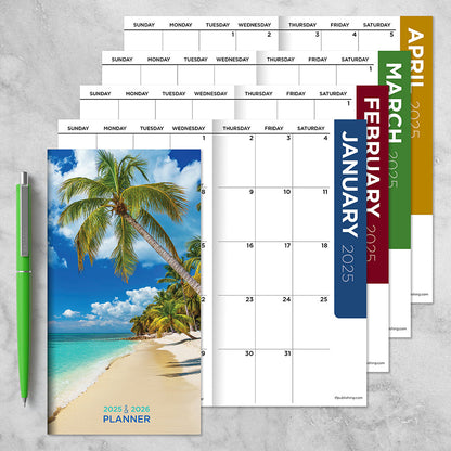 2025-2026 Beaches Small Monthly Pocket Planner