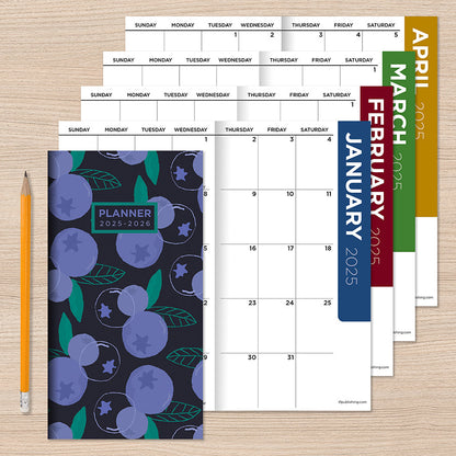 2025-2026 Blueberry Small Monthly Pocket Planner