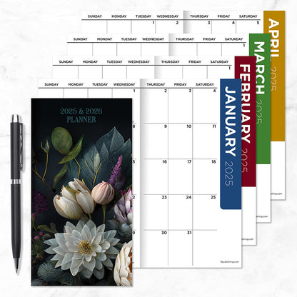 2025-2026 Dutch Flora Small Monthly Pocket Planner