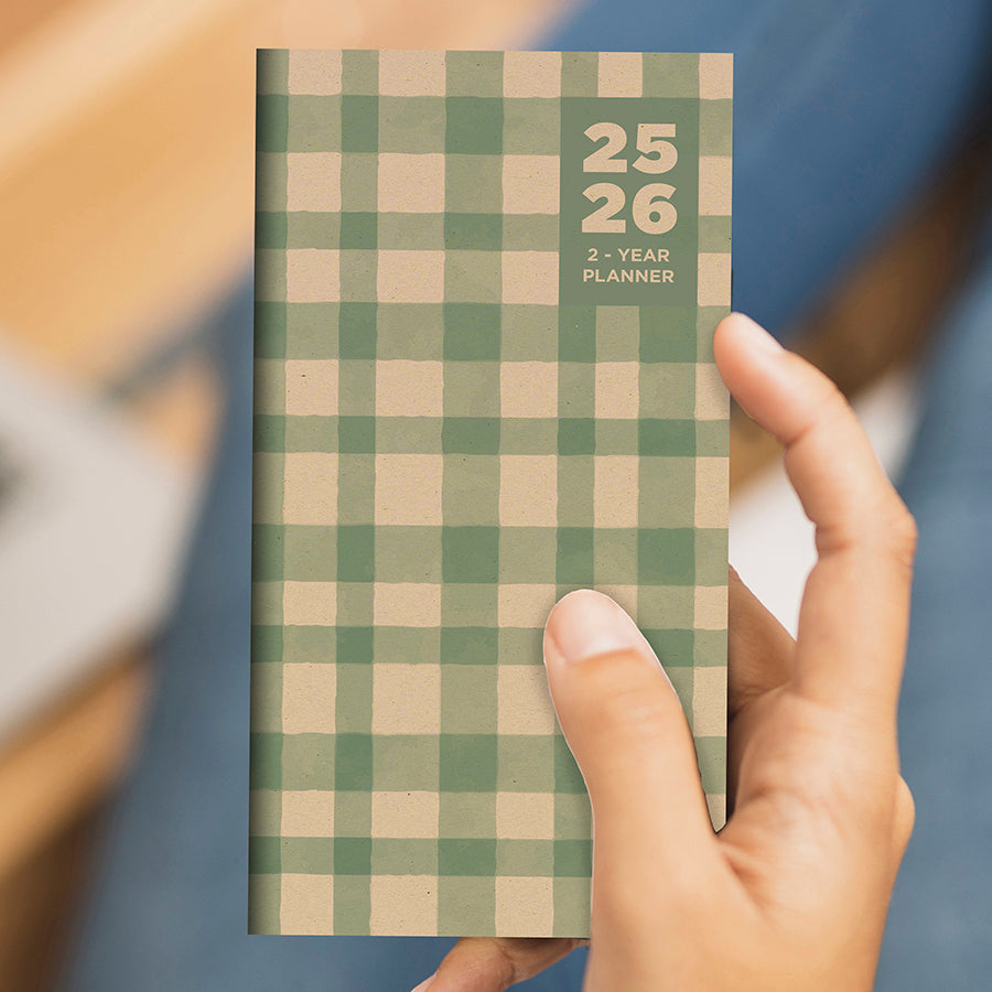 2025-2026 Farmhouse Gingham Small Monthly Pocket Planner