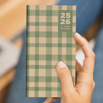 2025-2026 Farmhouse Gingham Small Monthly Pocket Planner