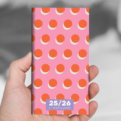 2025-2026 Pink Orange Crush Small Monthly Pocket Planner