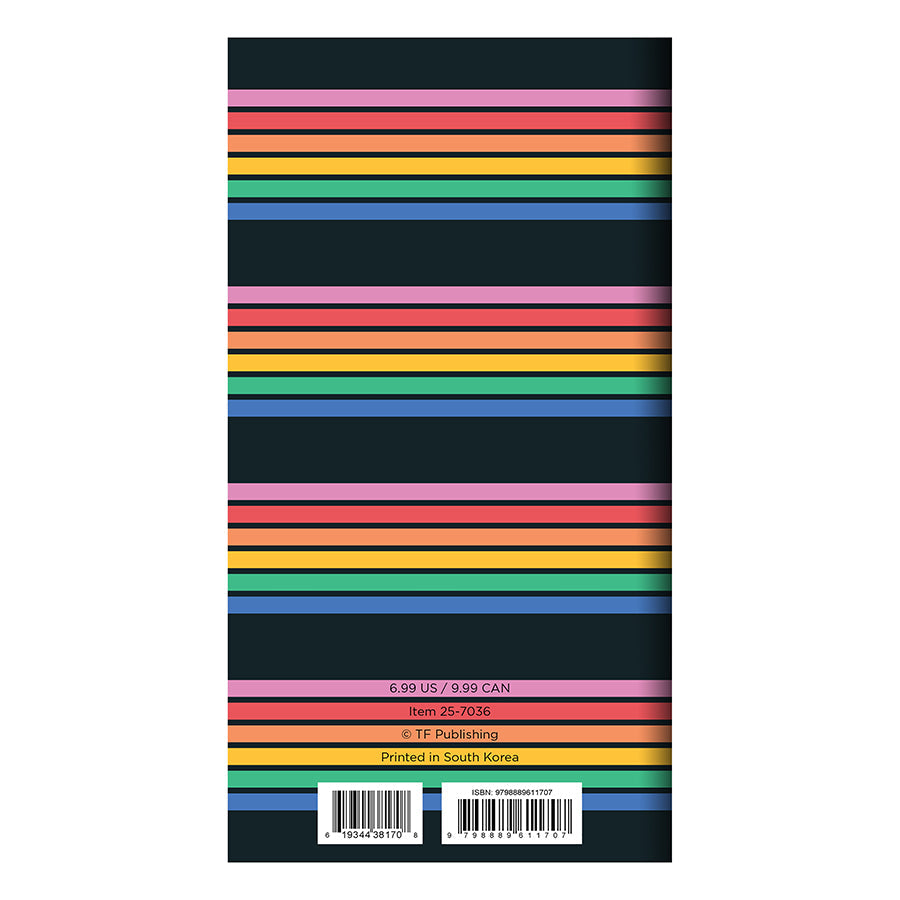 2025-2026 Retro Stripe Small Monthly Pocket Planner