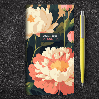 2025-2026 Spring Peony Small Monthly Pocket Planner