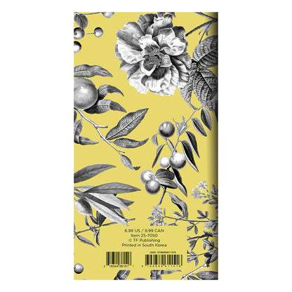 2025-2026 Yellow Botanical Small Monthly Pocket Planner