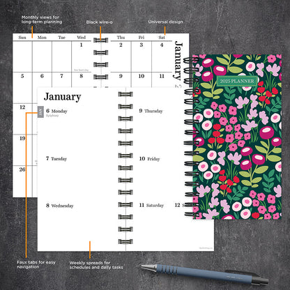 2025 Floral Burst Small Weekly Monthly Planner