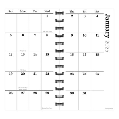 2025 Green Grass Small Weekly Monthly Planner