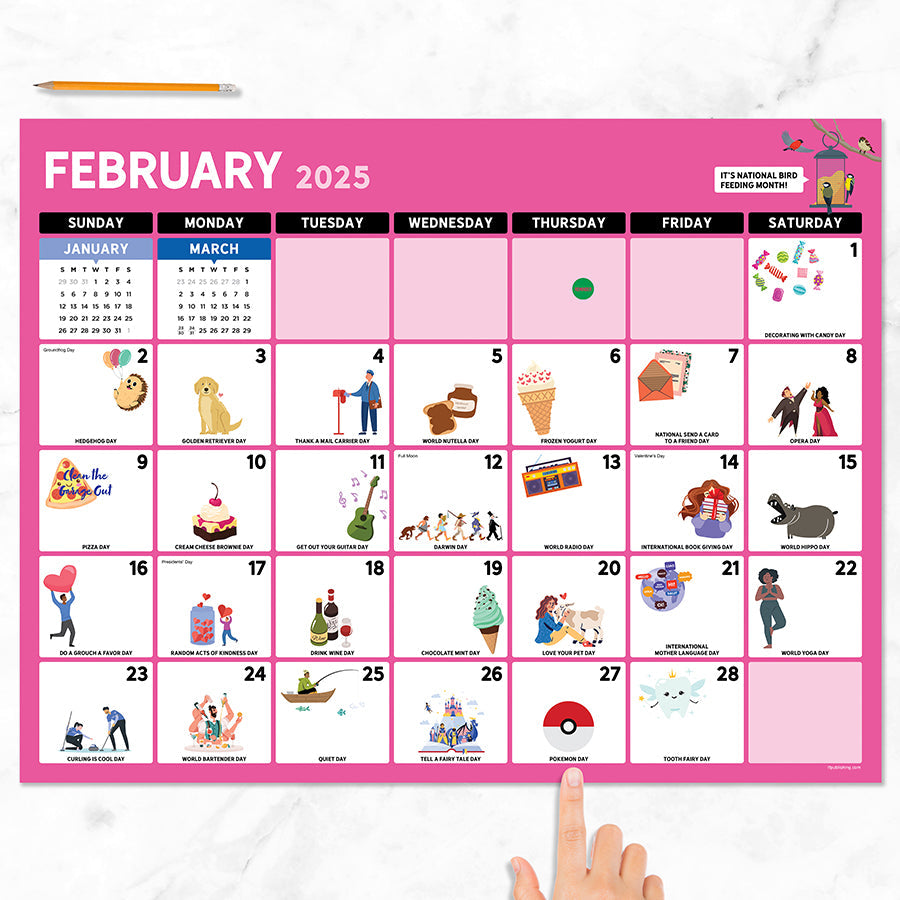 2025 Every Day's A Holiday Large Desk Pad Monthly Blotter Calendar