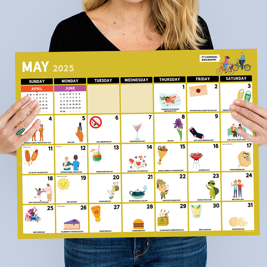 2025 Every Day's A Holiday Large Desk Pad Monthly Blotter Calendar